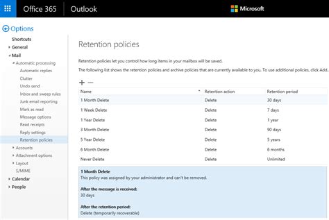 mrm retention policy.